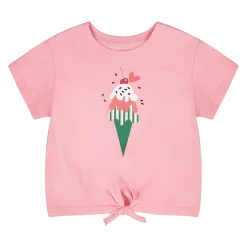 Tops>Deux par Deux Cherry Ice Cream T-shirt 7-10 Pink