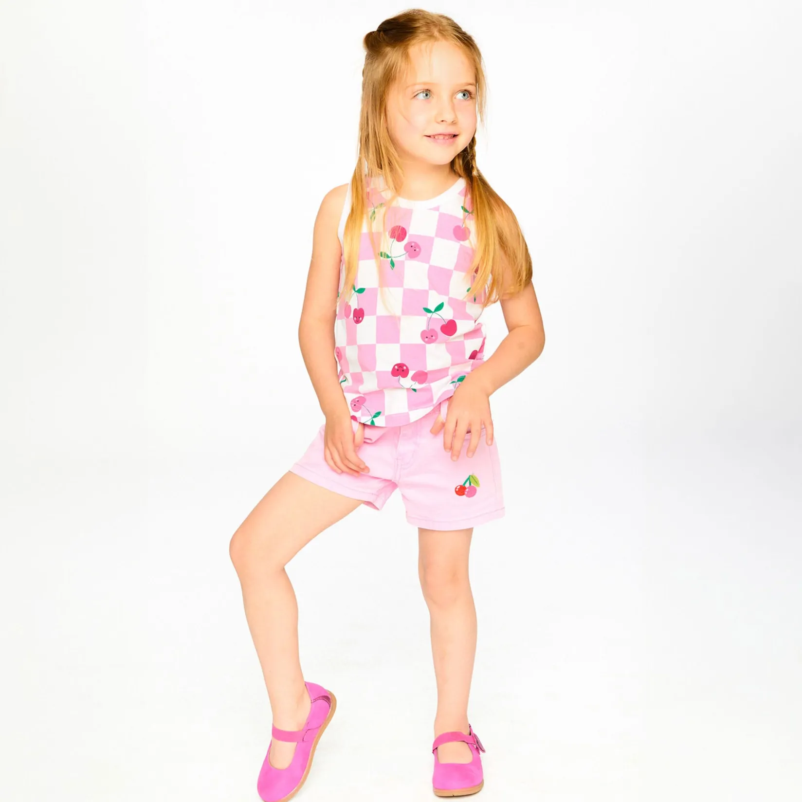 Shorts & Bermuda>Deux par Deux Cherry Denim Short 7-10 Pink