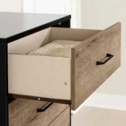 Chest - Arlen Weathered Oak and Matte Black Storage Furniture
