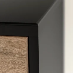 Chest - Arlen Weathered Oak and Matte Black Storage Furniture