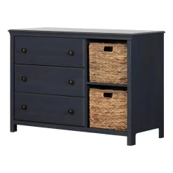 Clearance Chest with 3 Drawers and Baskets Cotton Candy - Blueberry Changing Tables