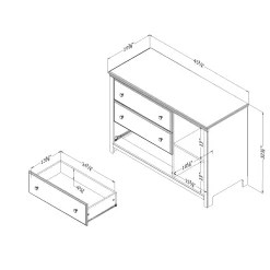 Clearance Chest with 3 Drawers and Baskets Cotton Candy - Blueberry Changing Tables