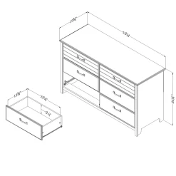 Best Chest with 6 Drawers Asten - Blueberry Storage Furniture