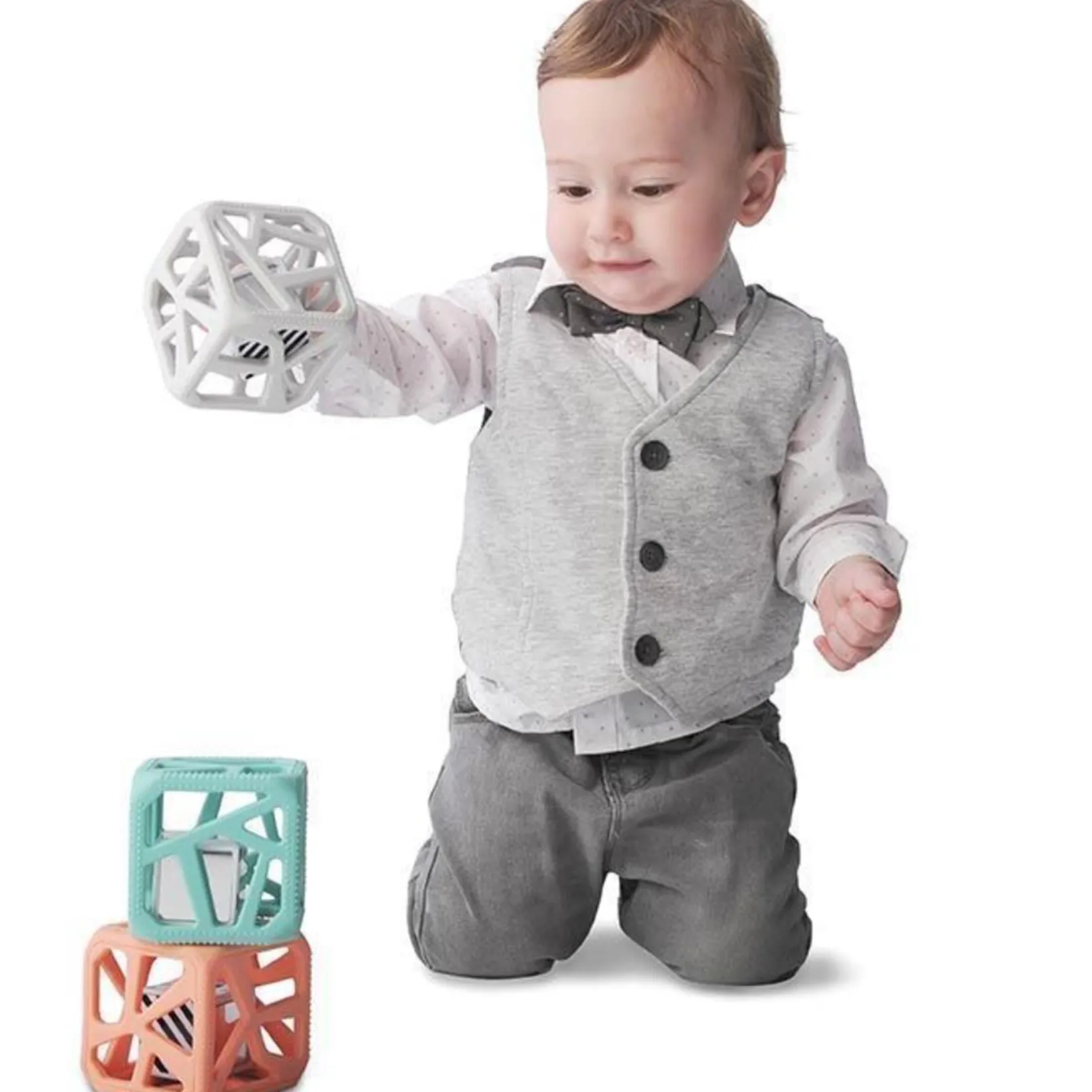 Clearance Chew Cube Peachy Pink Teething Toys