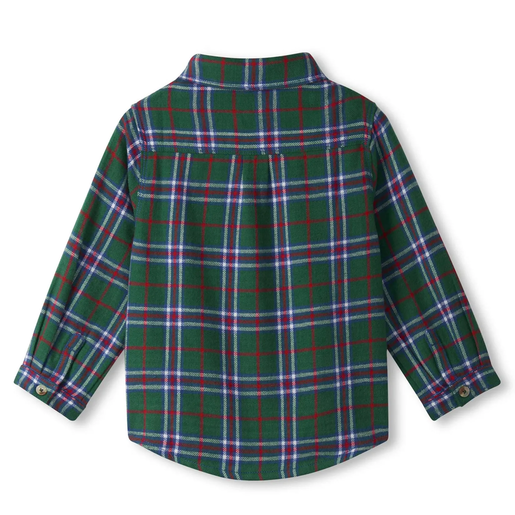 Tops>Hatley Christmas Check Shirt 3-8 Forest