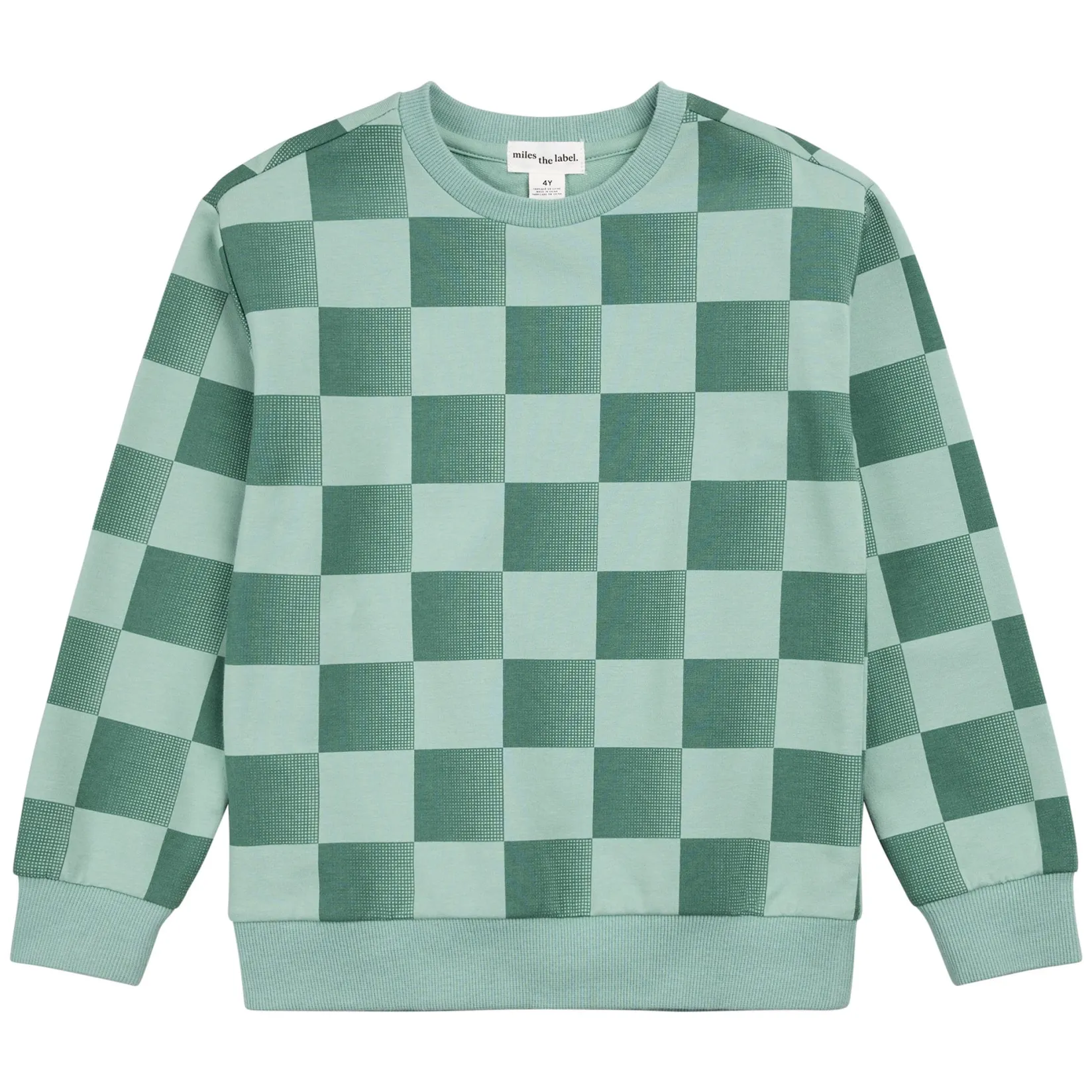 Fleeces And Sweatshirts|Tops>Miles City Checkered Sweatshirt 3-6y Turquoise