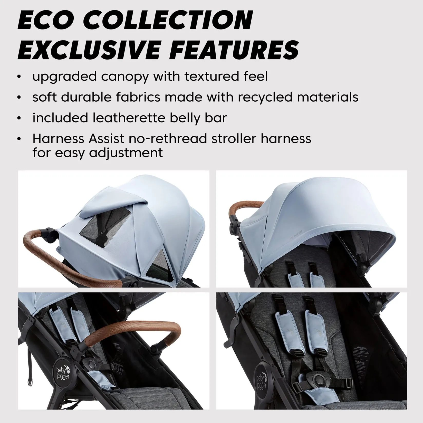 Strollers|Strollers & Trailers>Baby Jogger City Mini GT2 Stroller Eco Collection - Fog
