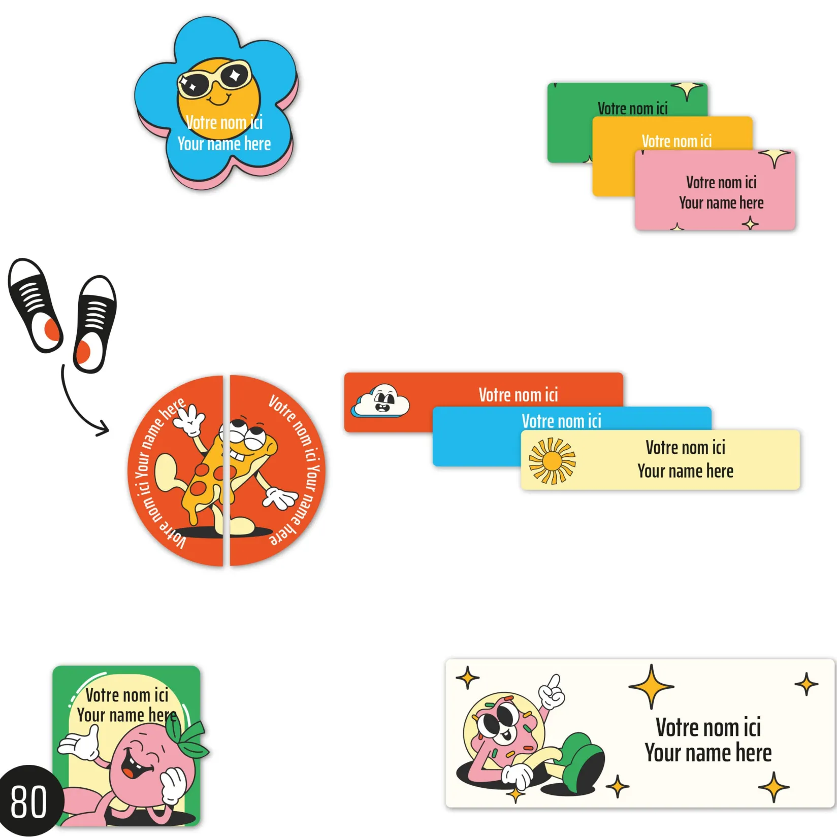 Personalized Name Labels|Personalized Name Labels>Clement - Impressions Classical Name Labels - Retro