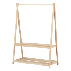Online Clothes Rack with Storage Shelves - Sweedi Natural Storage Furniture