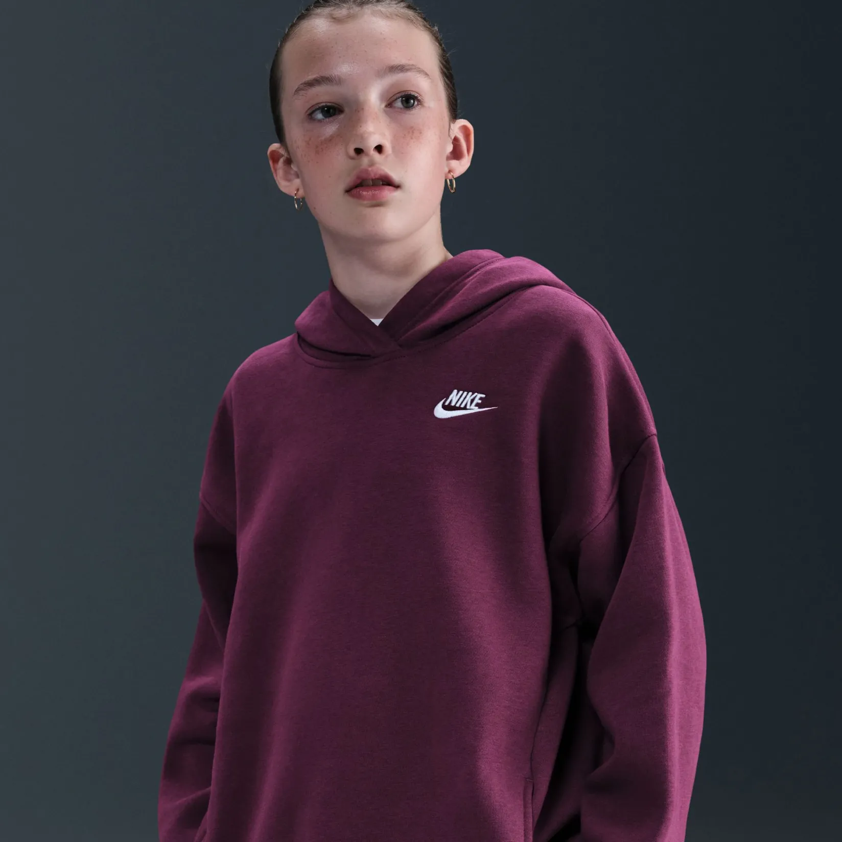 Sportswear|Fleeces And Sweatshirts>Nike Club Fleece Crew 7-16y Burgundy