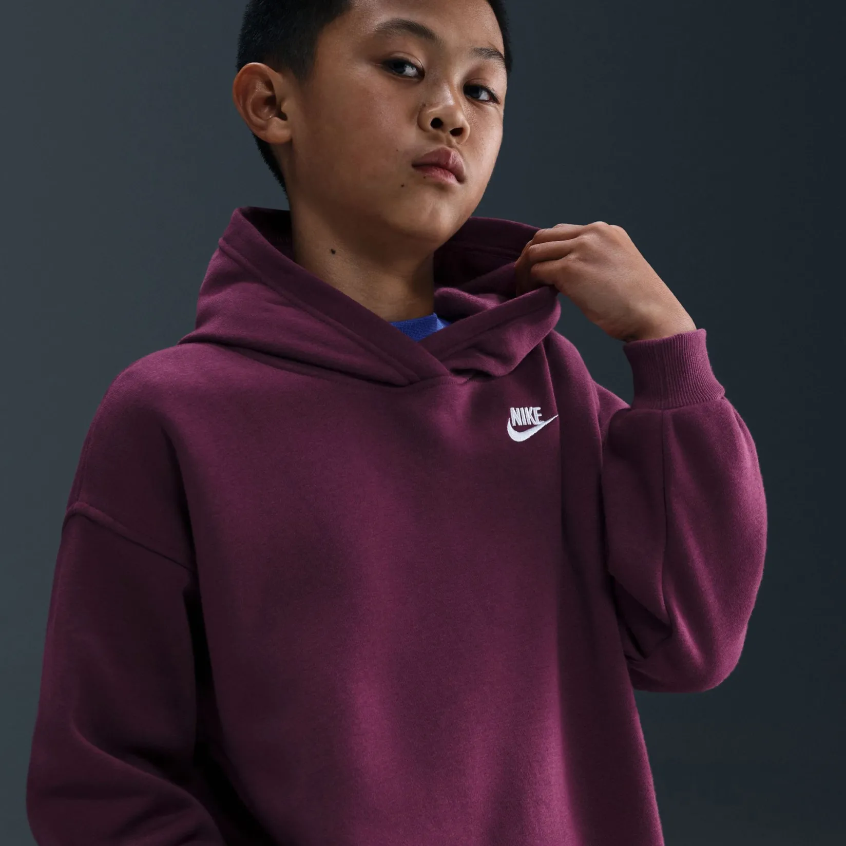Sportswear|Fleeces And Sweatshirts>Nike Club Fleece Crew 7-16y Burgundy