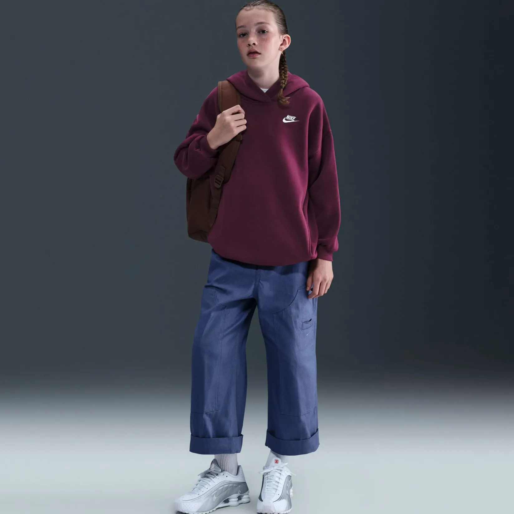Sportswear|Fleeces And Sweatshirts>Nike Club Fleece Crew 7-16y Burgundy