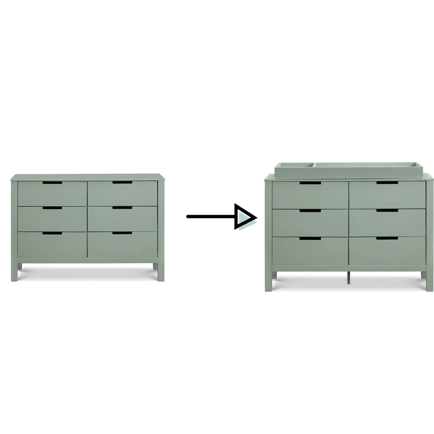 Storage Furniture>DaVinci Colby 6-Drawer Double Dresser - Light Sage