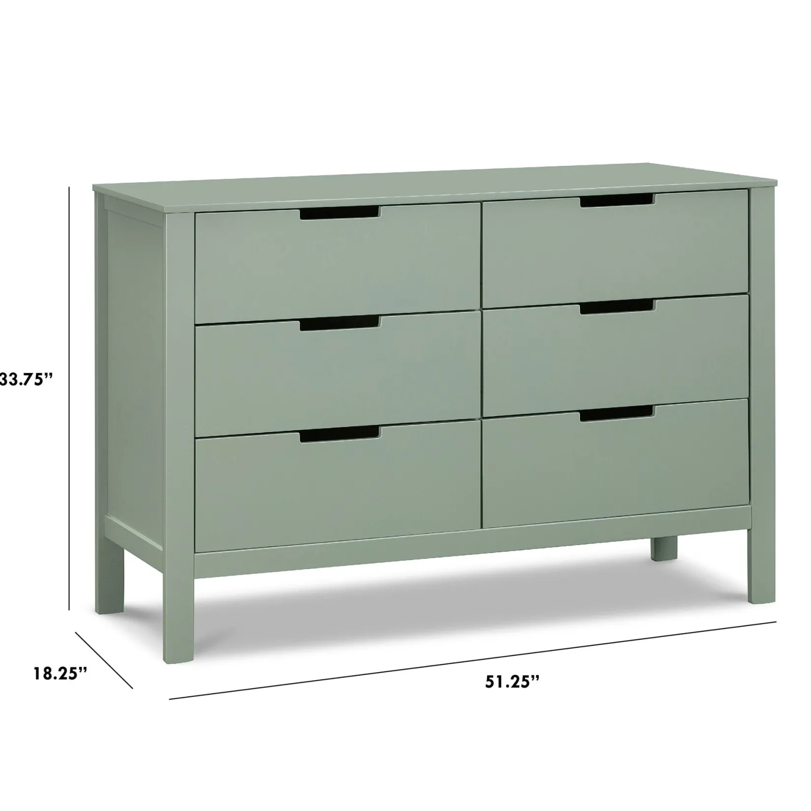Storage Furniture>DaVinci Colby 6-Drawer Double Dresser - Light Sage