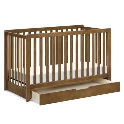 Hot Colby 4-in-1 Convertible Crib with Trundle Drawer - Walnut Cribs & Mattresses|Cribs & Mattresses