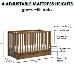 Hot Colby 4-in-1 Convertible Crib with Trundle Drawer - Walnut Cribs & Mattresses|Cribs & Mattresses