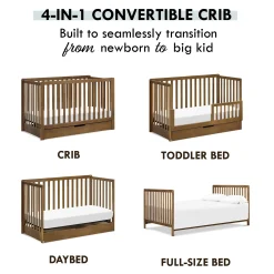 Hot Colby 4-in-1 Convertible Crib with Trundle Drawer - Walnut Cribs & Mattresses|Cribs & Mattresses