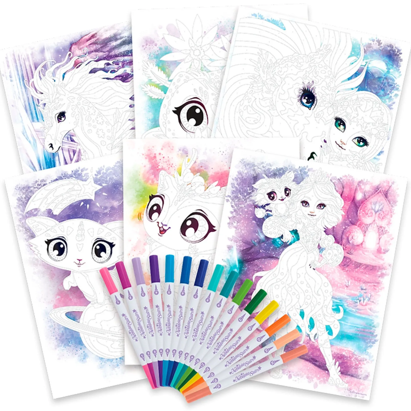 Online Color By Number Book Set Nebulous Stars - Nenuphia & Lilya Kids Diy & Activities