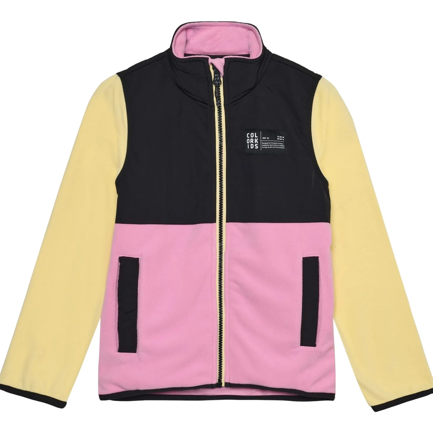 Outerwear|Fleeces And Sweatshirts>Color Kids Colorblock Fleece Jacket 4-8 Pink