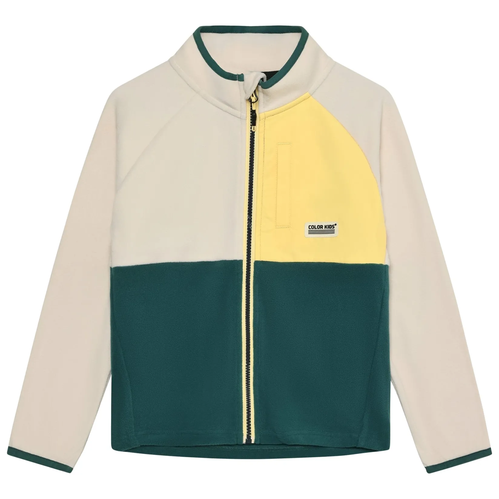 Outerwear|Fleeces And Sweatshirts>Color Kids Colorblock Fleece Jacket 4-8 Teal