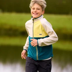 Outerwear|Fleeces And Sweatshirts>Color Kids Colorblock Fleece Jacket 4-8 Teal