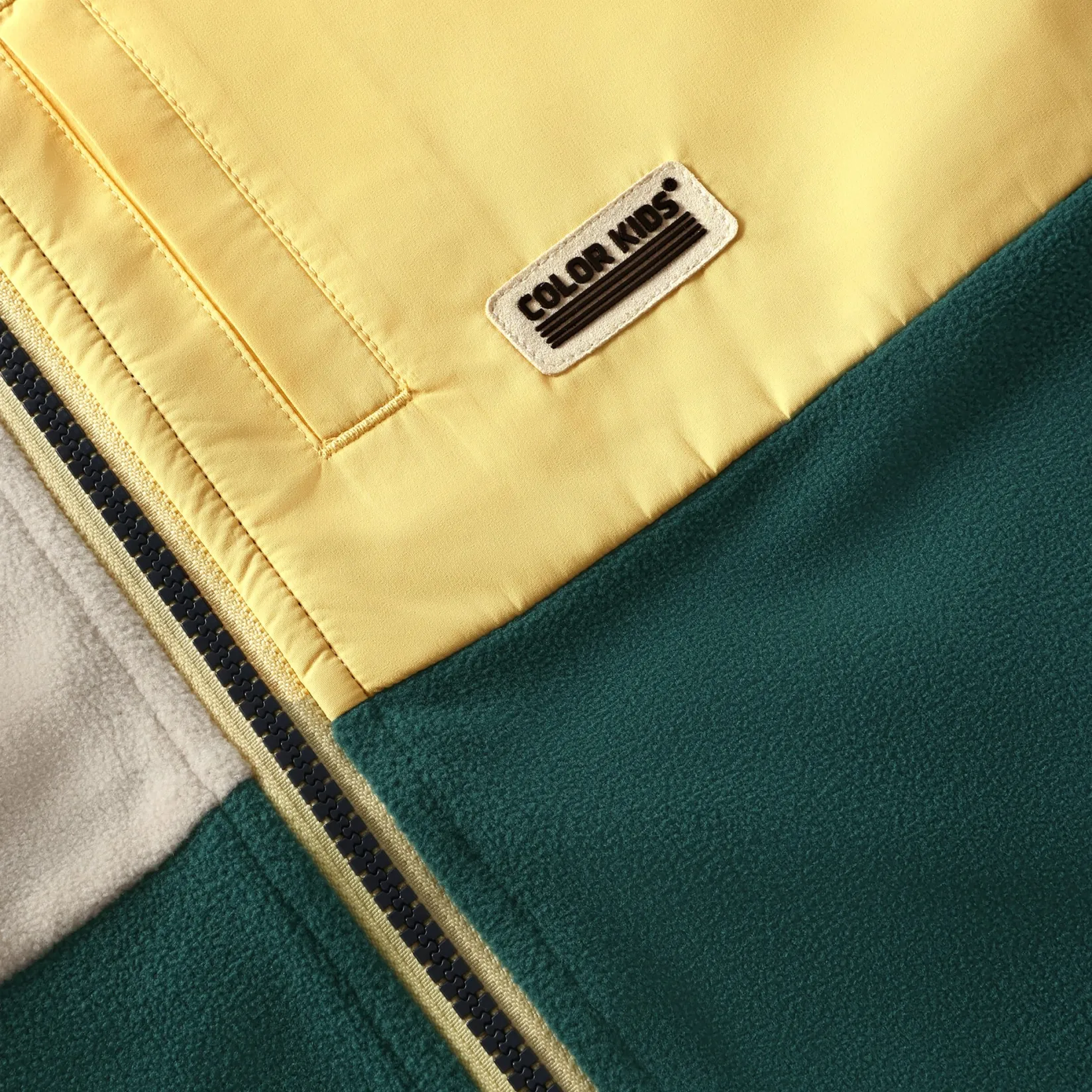 Outerwear|Fleeces And Sweatshirts>Color Kids Colorblock Fleece Jacket 4-8 Teal