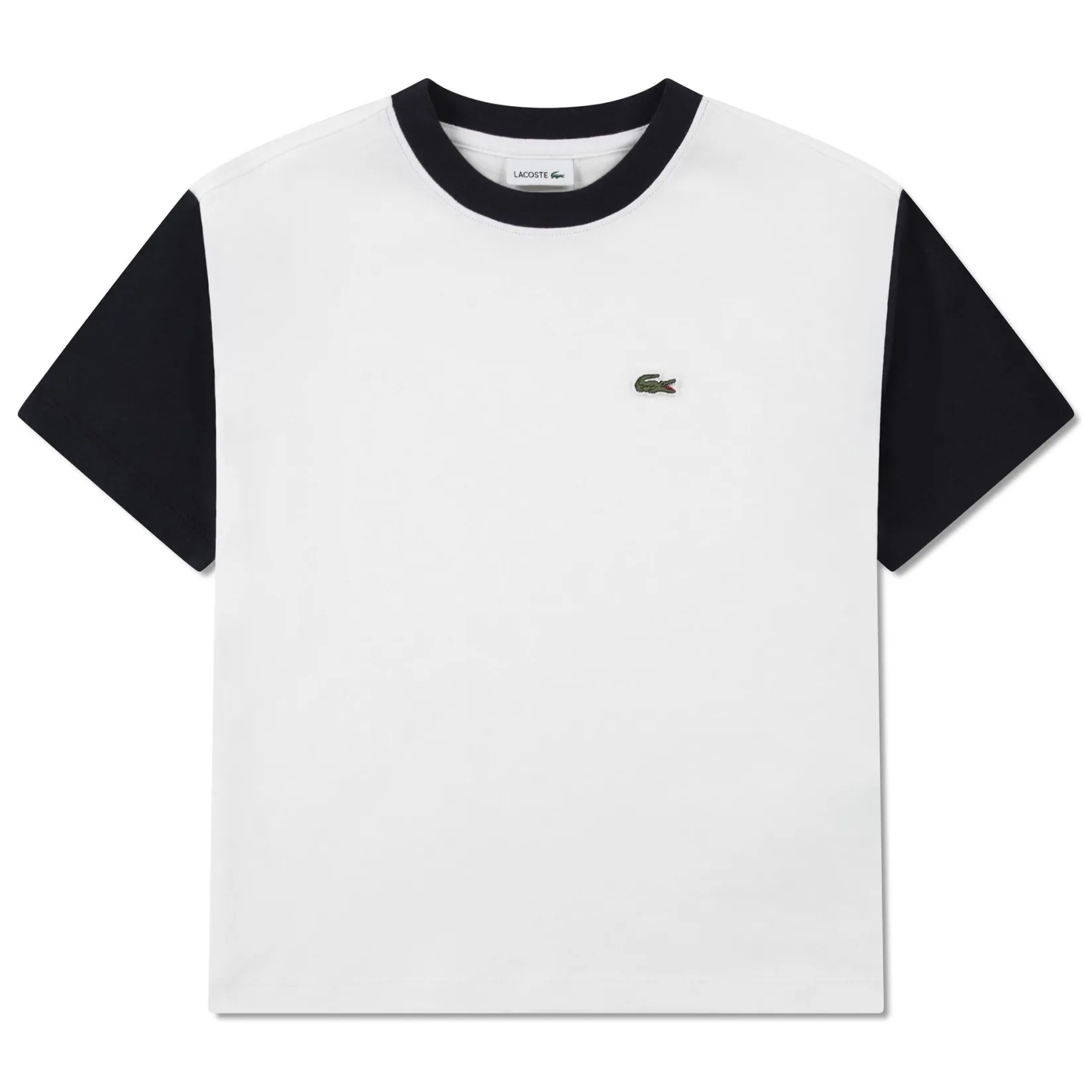 Tops>Lacoste Colorblock Relaxed T-shirt 4-7y White