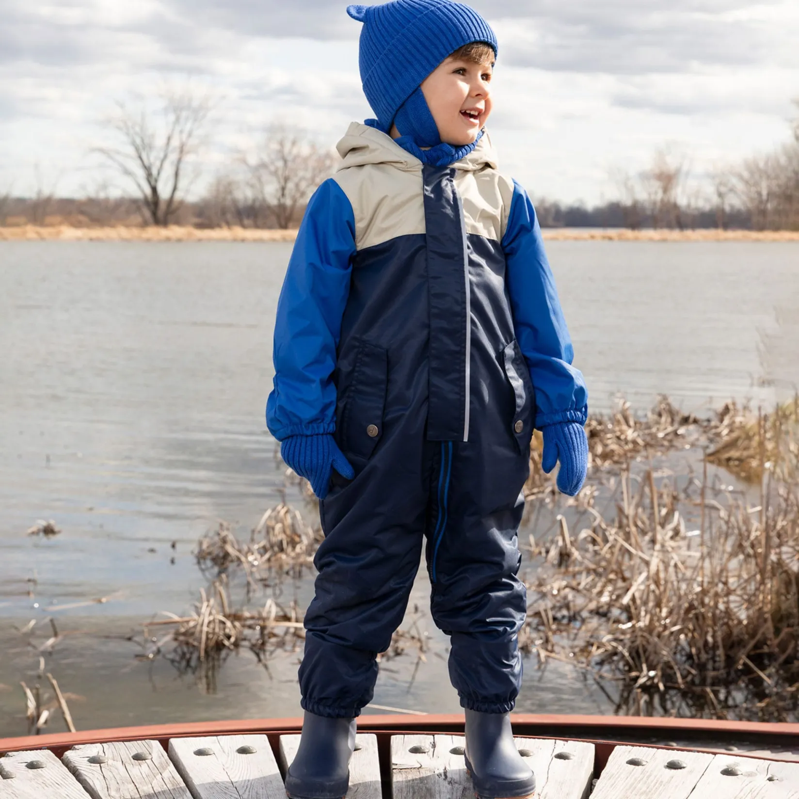 Outerwear>Deux par Deux Colorblock Spring Set 3-24m Navy