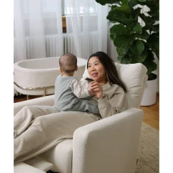 Como Rocking and Swivel Armchair - White Faux Sheepskin / Steel Gliders & Rocking Chairs|Gliders & Rocking Chairs