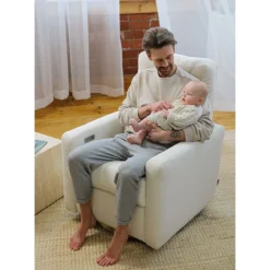 Como Rocking and Swivel Armchair - White Faux Sheepskin / Steel Gliders & Rocking Chairs|Gliders & Rocking Chairs