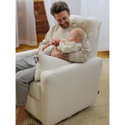 New Como Rocking and Swivel Armchair - White Faux Sheepskin / Gold Gliders & Rocking Chairs|Gliders & Rocking Chairs