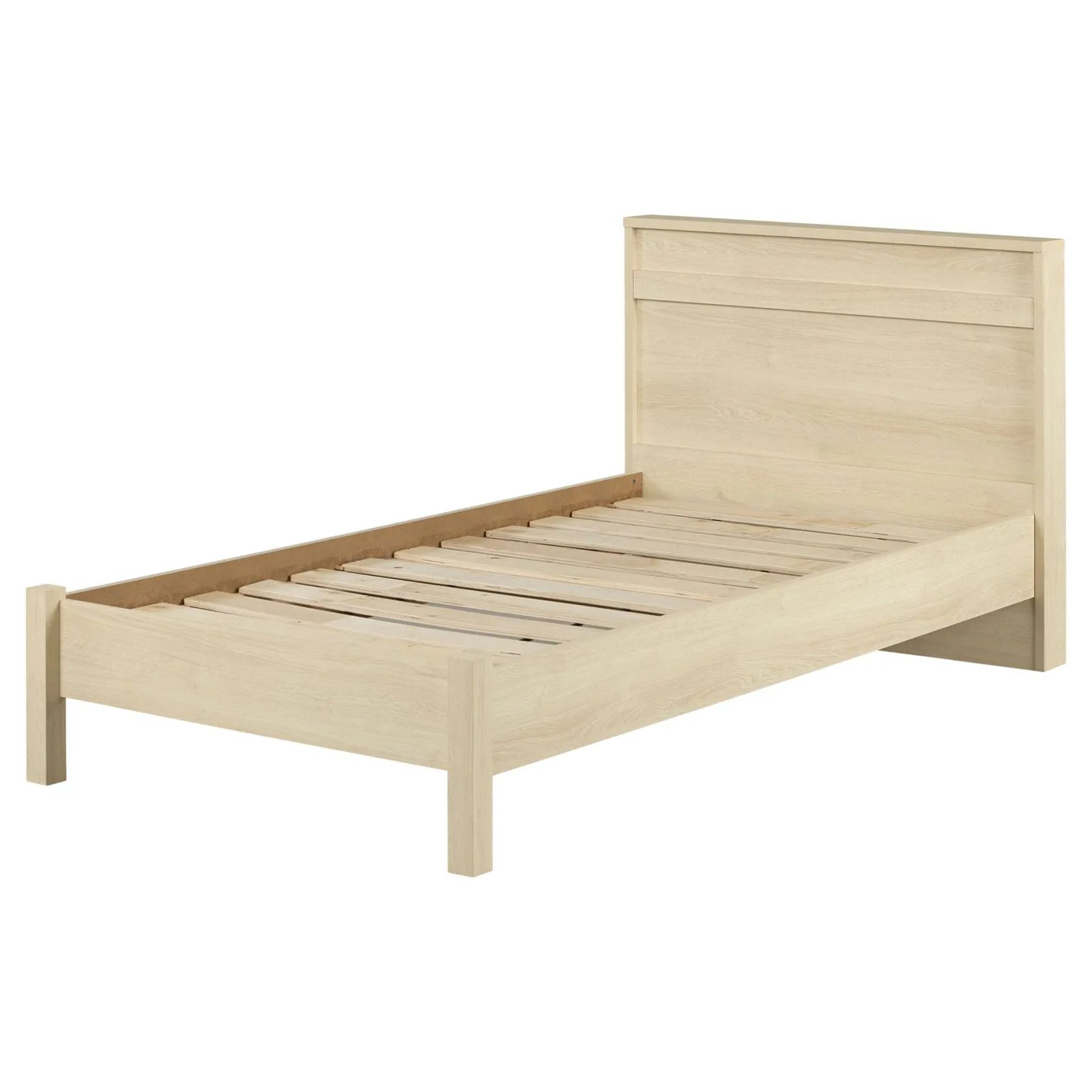 Sale Complete Bed with Headboard - August Bleached Oak Twin, Full & Queen Beds