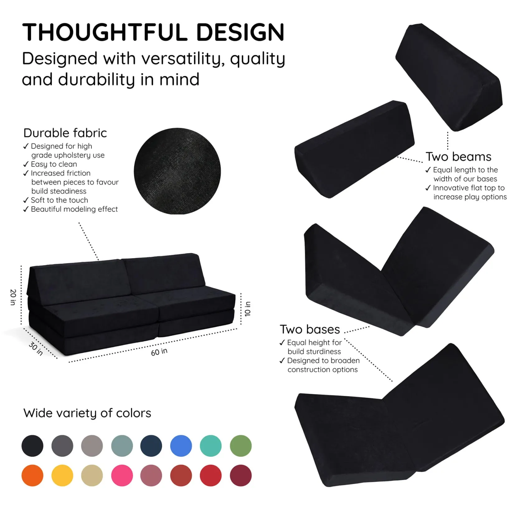 Kid'S Tables & Chairs>Go Coconut Complete Modular Sofa - Blackberrry