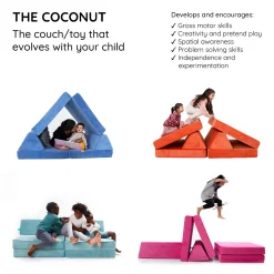 Kid'S Tables & Chairs>Go Coconut Complete Modular Sofa - Cranberry Rain