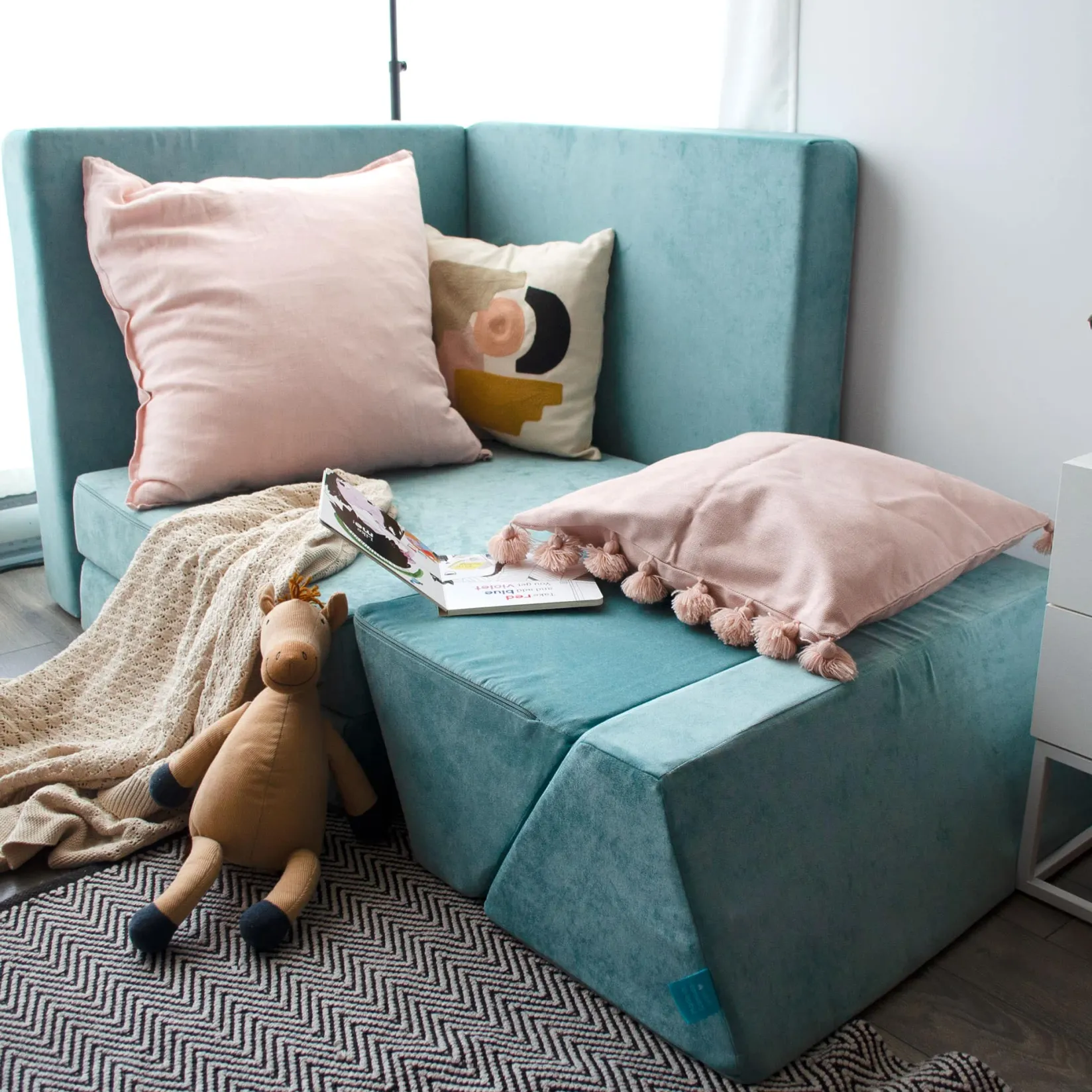 Kid'S Tables & Chairs>Go Coconut Complete Modular Sofa - Sea Berry