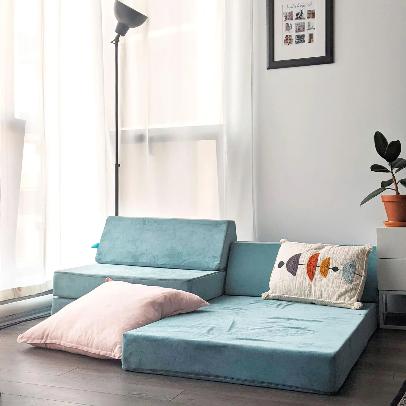 Kid'S Tables & Chairs>Go Coconut Complete Modular Sofa - Sea Berry