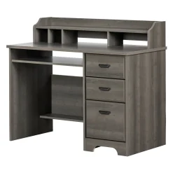 Desk>South Shore Computer Desk with Hutch - Versa Gray Maple