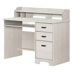 Desk>South Shore Computer Desk with Hutch - Versa Winter Oak