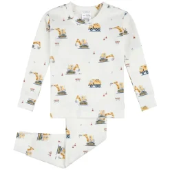 Pajamas|Pyjamas>Firsts par Petit Lem Construction 2pc Pajamas 12-24 Ivory