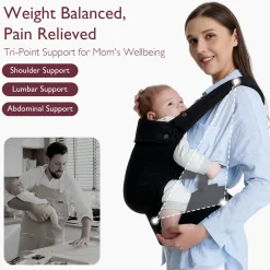 Outlet Coton Baby Carrier 3-24m - Black Outdoors & Travel|Baby Carriers