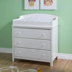 Best Cotton Candy Changing Table with Drawers - Pure White Changing Tables