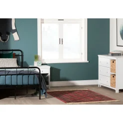 Best Cotton Candy 3-Drawer Dresser with Baskets - Pure White Storage Furniture