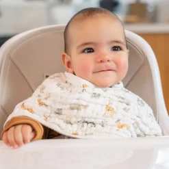 Muslin Products|Nursing Covers>Aden + Anais Cotton Muslin Burpy Bib - Giraffe Safari