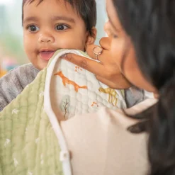 Outlet Cotton Muslin Burpy Bib - Sage Woodland Breastfeeding|Muslin Products