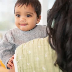 Outlet Cotton Muslin Burpy Bib - Sage Woodland Breastfeeding|Muslin Products