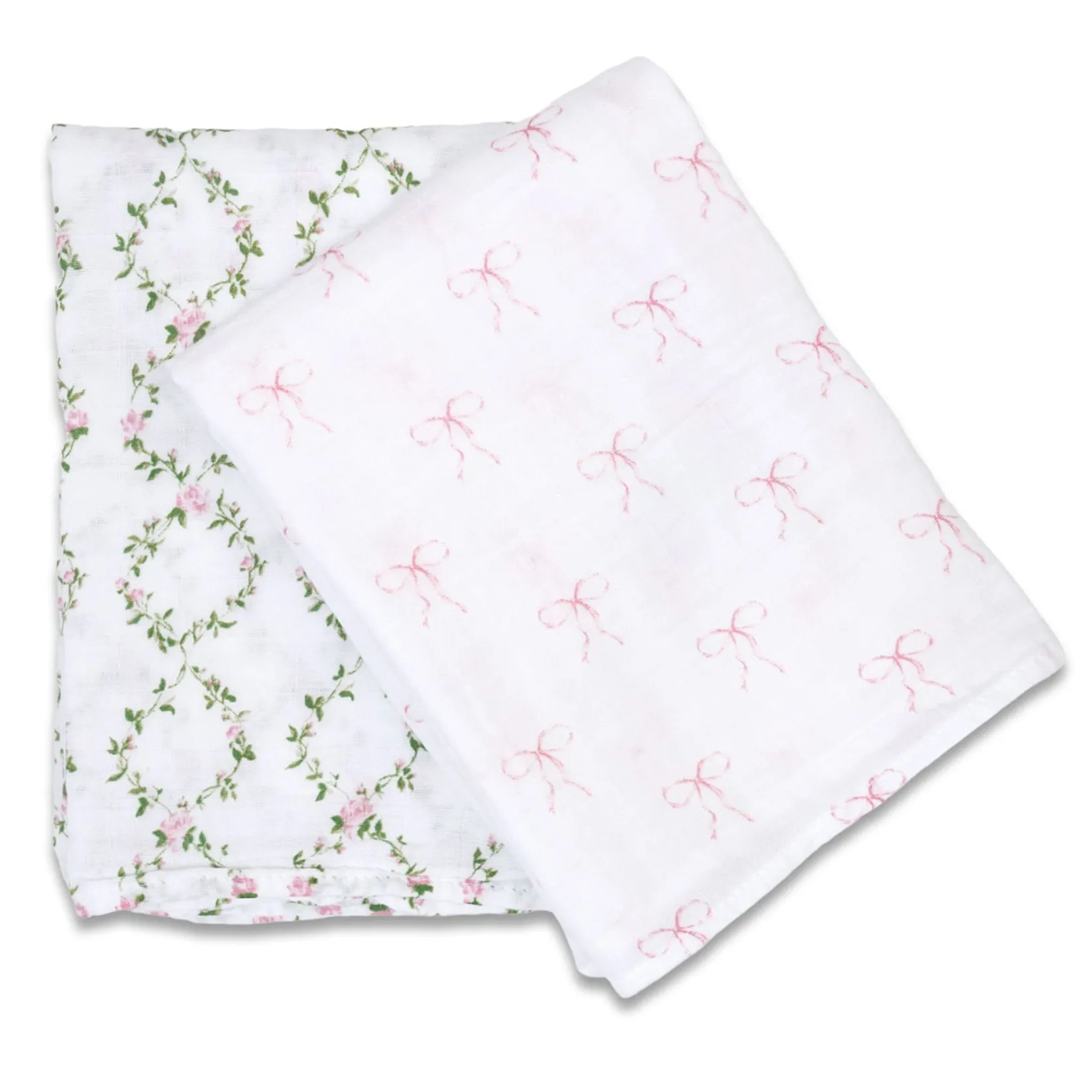 Hot Cotton Muslin Swaddle (2) - Bows Kids Blankets|Blankets