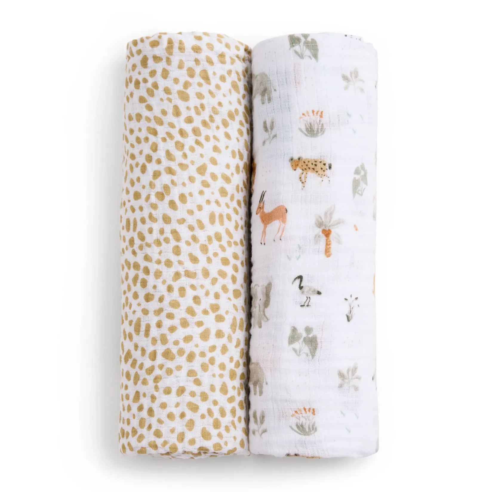 Cotton Muslin Swaddles (2) - Giraffe Safari Kids Blankets|Blankets