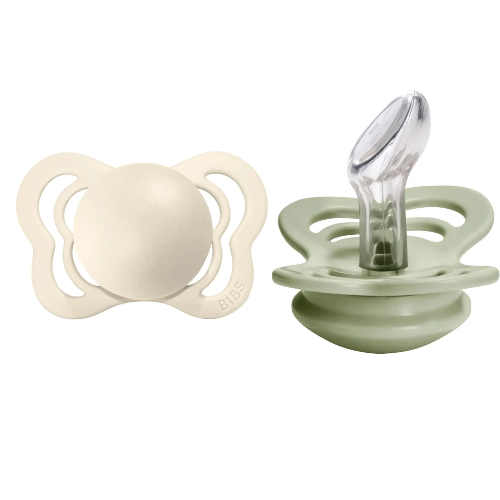 Pacifiers & Clips|Pacifiers & Clips>Bibs Couture Anatomical Pacifier 0-6m (2) - Ivory / Sage (Size 1)