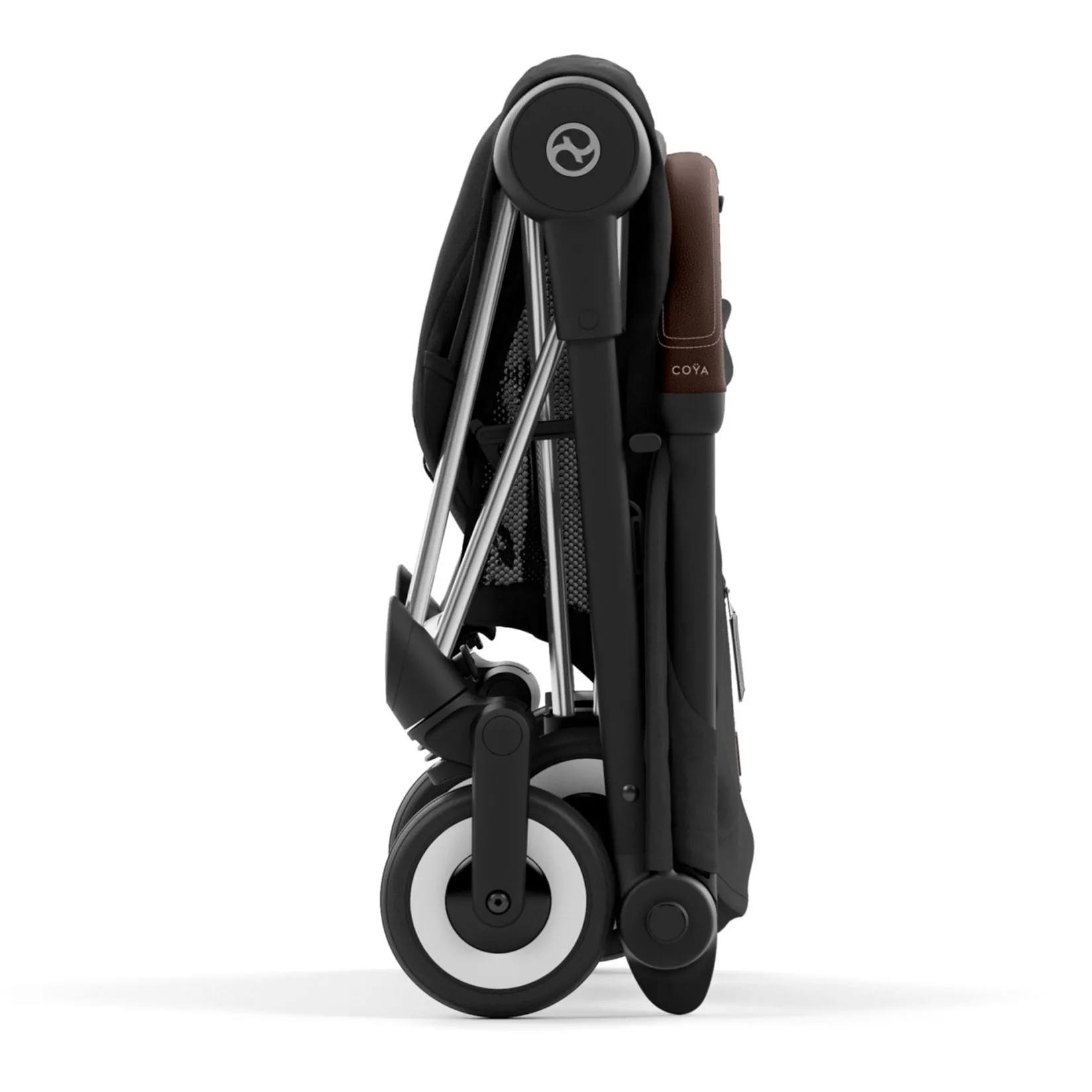Strollers|Strollers & Trailers>Cybex Coya Stroller - Chrome Frame with Sepia Black Seat