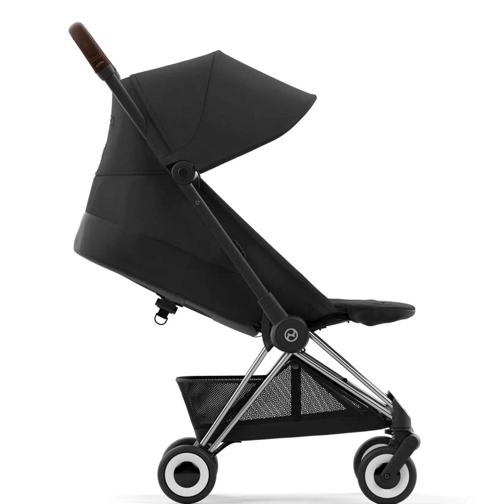 Strollers|Strollers & Trailers>Cybex Coya Stroller - Chrome Frame with Sepia Black Seat